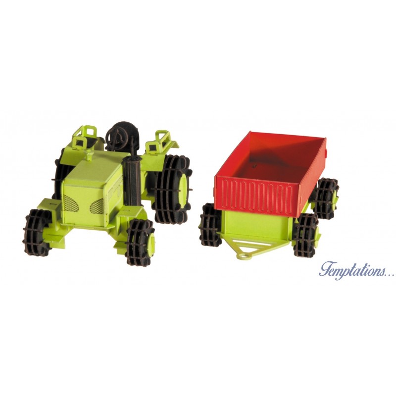 Maquette 3D en papier – Tracteur avec remorque