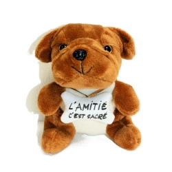 Peluche chien « L’amitié c’est sacré »