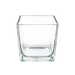 Vase en verre carré