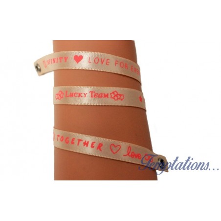 Bracelet Satin Lucky Team - "Infinity love for ever"