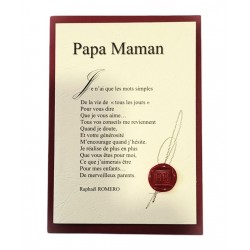 Carte postale poème "Papa Maman “de Raphaël Romero