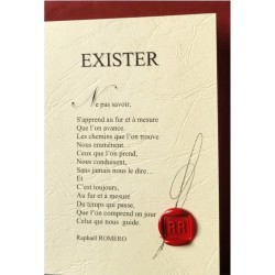 Carte postale poème "Exister" de Raphaël Romero