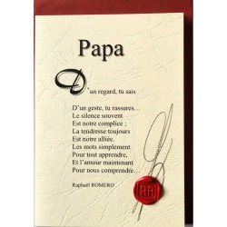 Carte postale poème "Papa" de Raphaël Romero