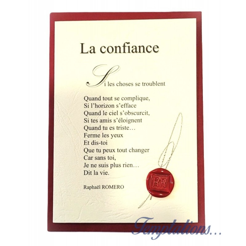 Carte postale poème "La confiance" de Raphaël Romero