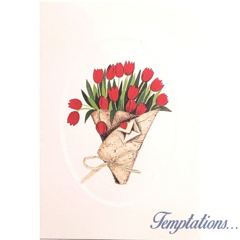 Carte Rossi "Bouquet de tulipes rouges 1"