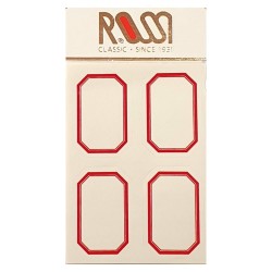 Étiquettes autoadhésives ROSSI Octogonales liseré rouge x 12