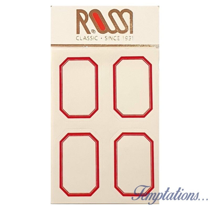 Étiquettes autoadhésives ROSSI Octogonales liseré rouge x 12