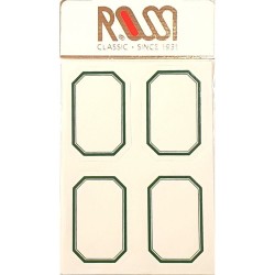 Étiquettes autoadhésives ROSSI Octogonales liseré vert x 12