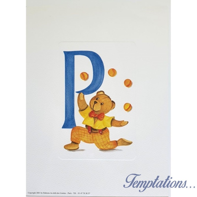 Image Lettre "P" avec ourson