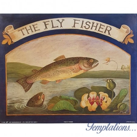 Litho " The fly fisher Rustique"