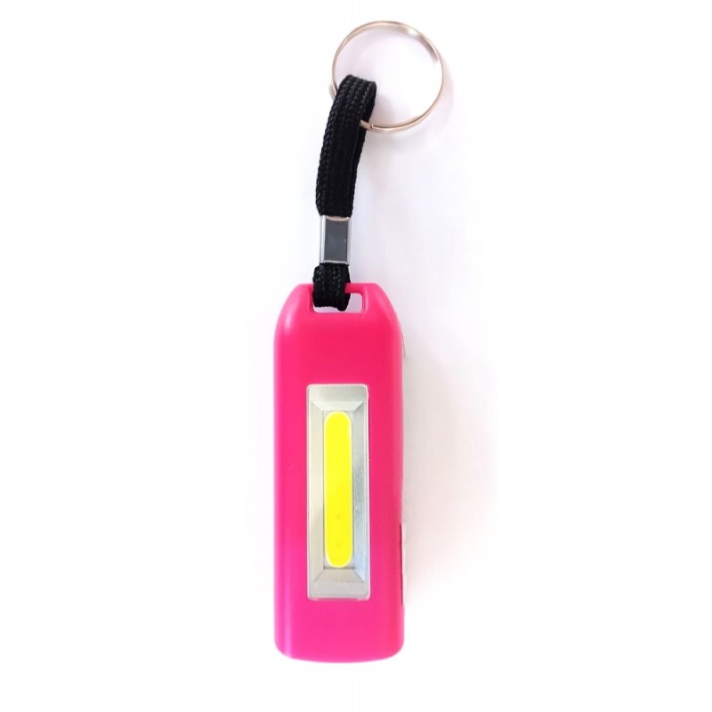 Porte-clés lampe de poche rose rechargeable USB - Catwalk