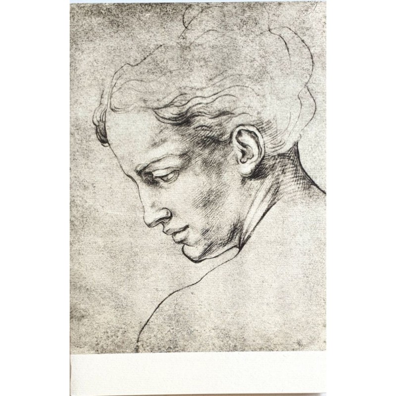 Carte double Rossi "Tête de femme  " Ecole de Michelangelo