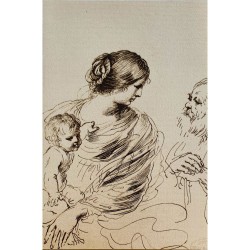 Carte double Rossi "La Vierge avec l'enfant et St Joseph" Giovan Francesco Barbieri