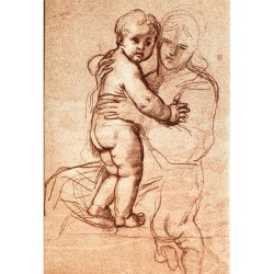 Carte double Rossi " Vierge avec enfant " Charles Le Brun