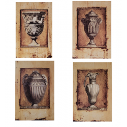 Lot de 4 cartes doubles "Vases Antiques " - Russel Babcock