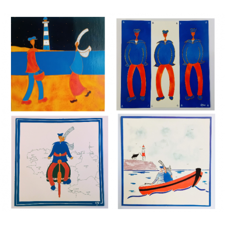 Lot de 4 cartes sur le thème Breton – Laly