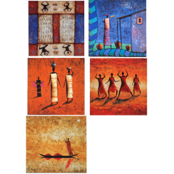 Lot de 5 Cartes simples " Africaines"- Michel Rauscher