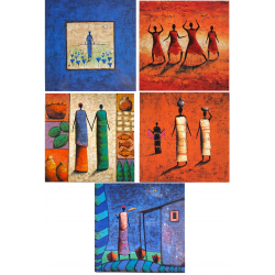 Lot de 5 Cartes simples " Africaines"- Michel Rauscher