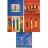 Lot de 5 Cartes simples " Africaines"- Michel Rauscher