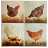 Lot de 4 Cartes simples " Pecking Order " Bruce Hamilton Dorn