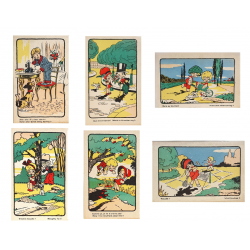 Lot de 6 cartes postales anciennes humoristiques