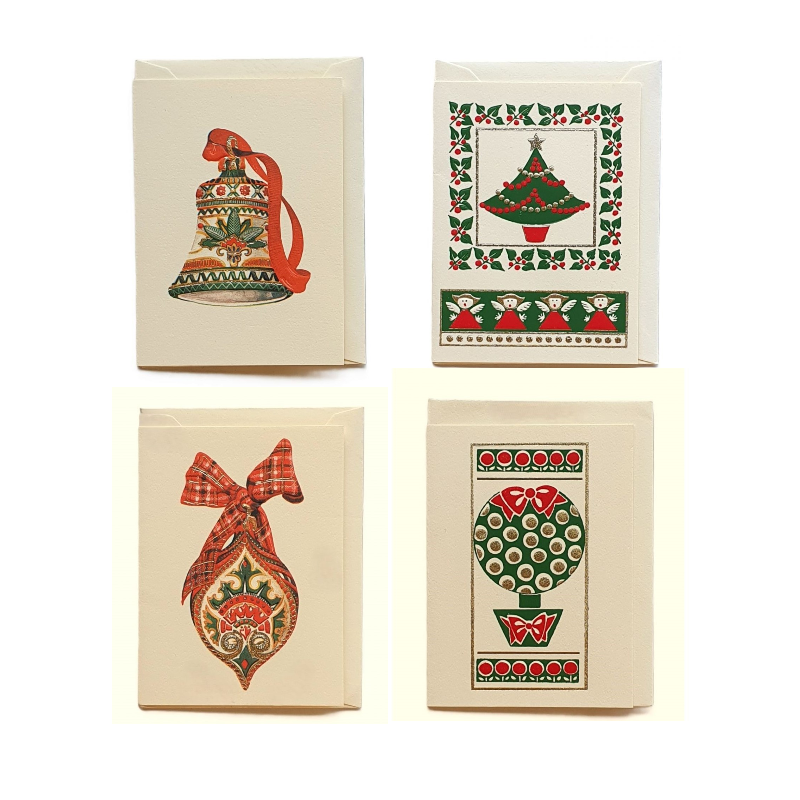 Lot de 4 Mini-cartes doubles de noël Rossi