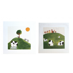 Assortiment de 2 Cartes “Les vaches » Aude Poirot