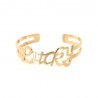 Bracelet jonc message texte LUCKY doré - H.Dubin