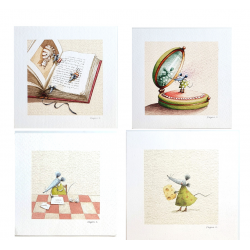 Lot de 4 cartes Souris -...