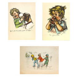 Lot de 3 images vintages Germaine Bouret