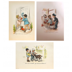 Lot de 3 images vintages Germaine Bouret