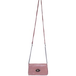 Pochette bandoulière rose irisé