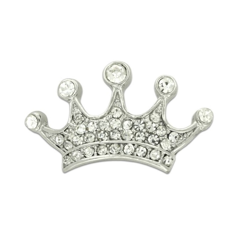 Broche couronne argentée