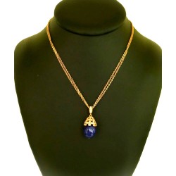 Collier pendentif sphère bleu - L'officiel Roma