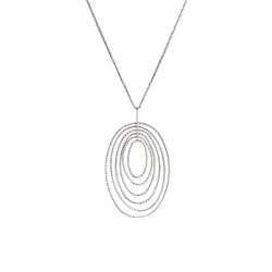 Collier en Argent Rhodié avec Ovales