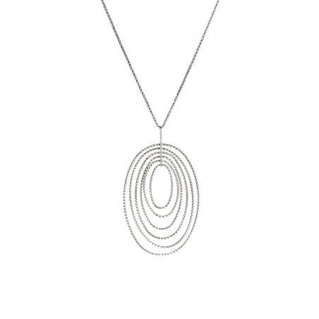 Collier en Argent Rhodié avec Ovales