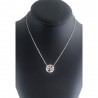 Collier argent pendentif rond KISS