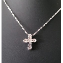 Collier argent avec pendentif croix - l'Officiel Roma