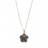 Collier argenté avec pendentif fleur rose