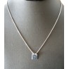 Collier en argent AG925 avec petit pendentif carré micro pyramides