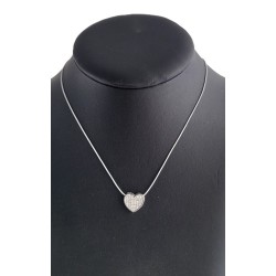 Collier pendentif cœur pavé