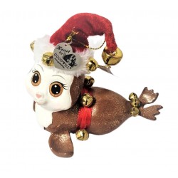 Suspension de noël Phoque marron avec bonnet– Goodwill