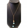 Collier Tac Tac avec perles en céramique turquoises