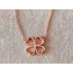 Collier avec pendentif cuivre trèfle GM