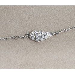 Collier avec pendentif Aile en Argent Rhodié