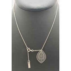 Collier argenté avec pendentif goutte ajourée goutte PM- Brin d'Amour -