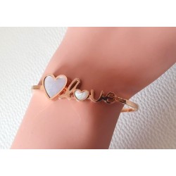 Bracelet or rose Love cœur...