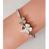 Bracelet argenté trèfle nacre blanc