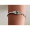 Bracelet argenté Love cœur nacre blanc