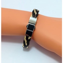 Bracelet homme cuir et câble